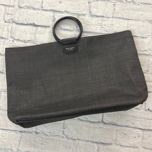 Kate Spade NY round handle tote bag. Raffia with round hoop handles 20”L…